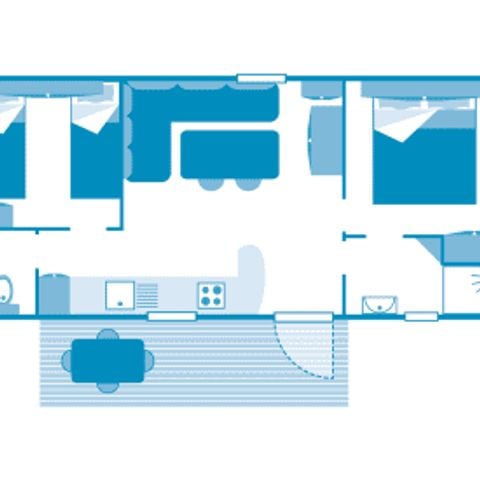 MOBILHOME 5 personas - Cabaña 4/5p 2ch aire acondicionado ***