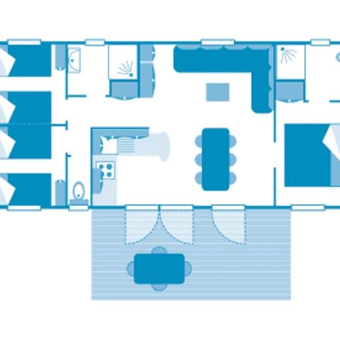 BUNGALOW 6 personnes - Cottage 6p 3ch 2SdB clim ****