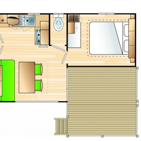 Mobilheim 6 Personen - Standard 29m² - Klimaanlage