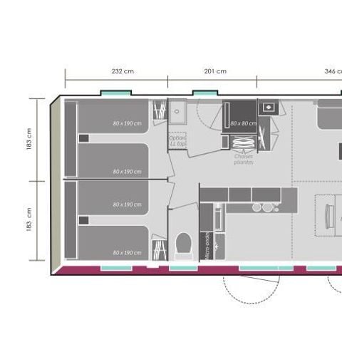 Stacaravan 6 personen - Premium 38m² + TV + Airconditioning