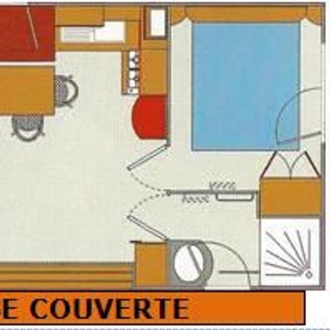 MOBILE HOME 7 people - NEVADA 3 bedrooms - 32 m² - with CLIM.+TV - 16 m² covered terrace -