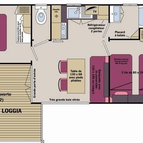 MOBILHOME 6 personas - Confort 2 habitaciones