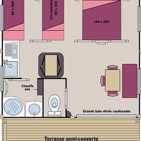 Stacaravan 5 personen - Moréa