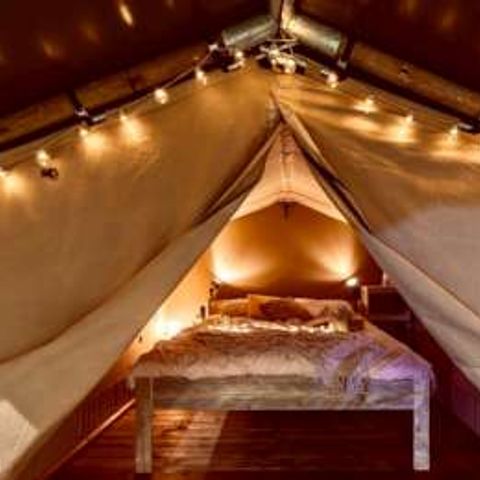 Tent van canvas en hout 2 personen - Mini Lodge op palen