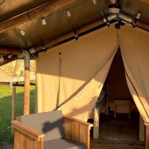 Tent van canvas en hout 2 personen - Mini Lodge op palen