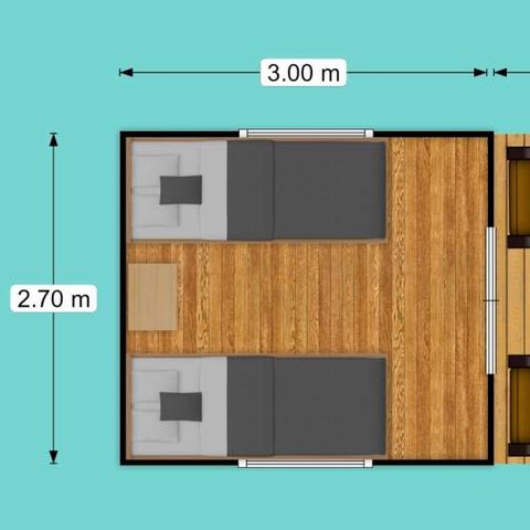 Tent van canvas en hout 2 personen - Mini Lodge op palen