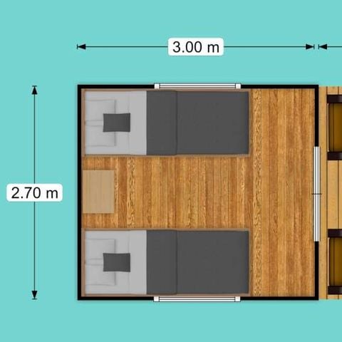 Tente en toile et en bois 2 personnes - Lodge Mini sur pilotis
