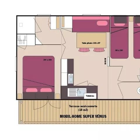 BUNGALOW 4 personnes - Mobil-Home 3 Pièces 4 Personnes + TV