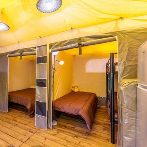 Canvas and wooden tent 4 persons - 2-bedroom Marquise tent