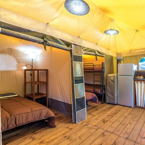 TENDA IN TELA E LEGNO 4 persone - Tenda Marquise con 2 camere da letto