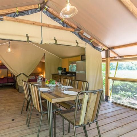Canvas and wooden tent 5 persons - 2-bedroom Kenya Lodge tent on stilts