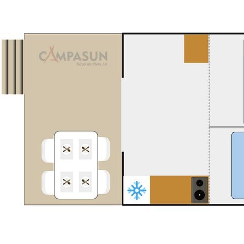 CANVAS AND WOOD TENT 5 people - 2-bedroom Kenya Lodge tent on stilts