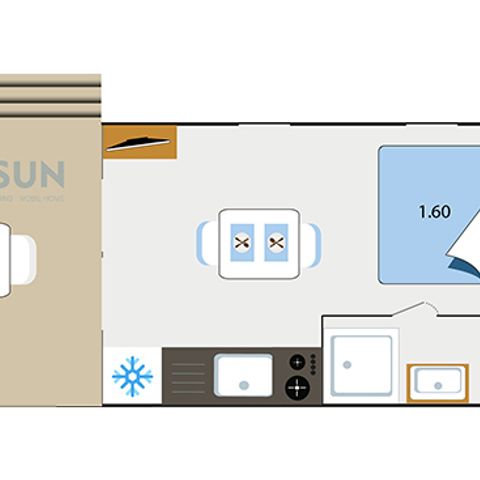 Mobile home 2 persons - Key westotel - 20 m² - 1 room