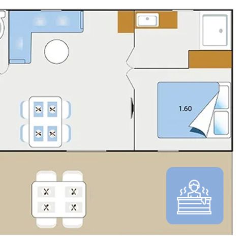 Mobile home 4 persons - Mobile home Lourmarin with Jacuzzi - 32m² - 2 bedrooms