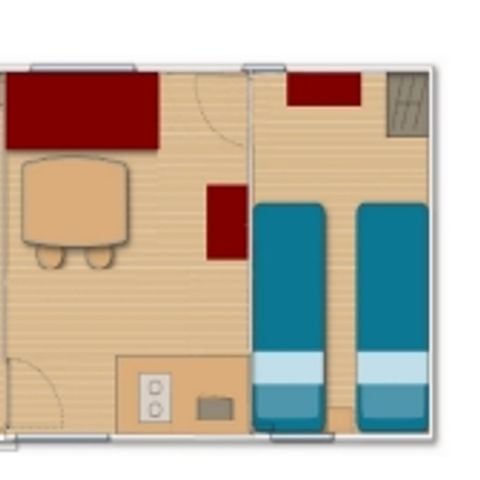 Casa mobile 4 persone - Senza bagno - Aria condizionata reversibile - Terrazza - 2 camere - Da letto - 18 m² / Garrigue