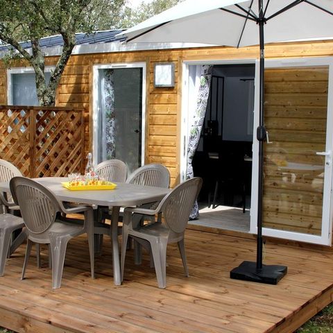 Stacaravan 4 personen - Confort Plus met airconditioning - 2 sl.k. - 4 x 8.20m / Jasmin en Mimosa