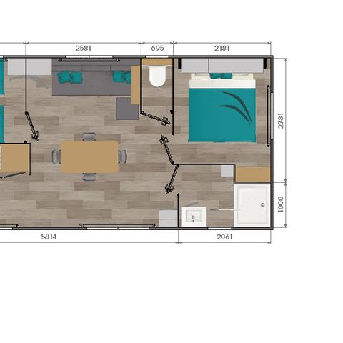 CASA MOBILE 4 persone - MOBIL HOME Premium Aria condizionata - TV - Lavastoviglie - 2 camere da letto - 32,80m²/ Amandier