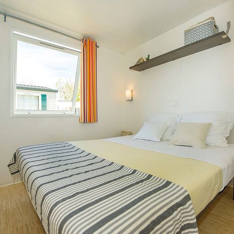 Mobilheim 6 Personen - Classic | 3 Schlafz. | 6 Pers. | Nicht überdachte Hochterrasse | Klima | TV