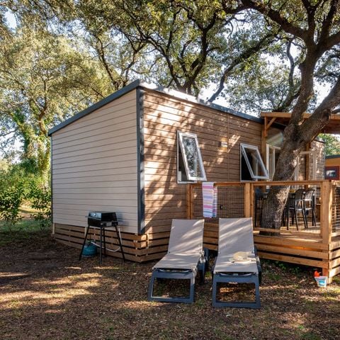 BUNGALOW 6 personnes - Premium | 3 Ch. | 6 Pers. | *Terrasse surélevée* | 1 SDB | Clim. | TV