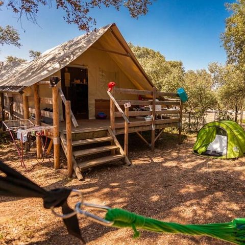 TIENDA DE LONA Y MADERA 4 personas - Safari, 2 habitaciones (sin instalaciones sanitarias)