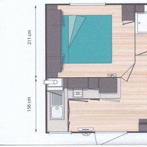 MOBILHOME 2 personnes - MOBIL HOME 1 CHAMBRE