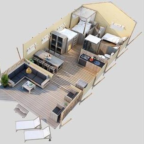 CANVAS AND WOOD TENT 8 people - SunLodge Pamoja & Kambi