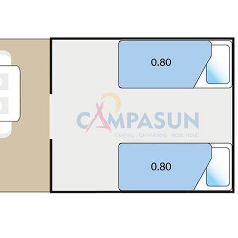 Alojamiento 2 personas - Pod - 6m² (sin instalaciones sanitarias)