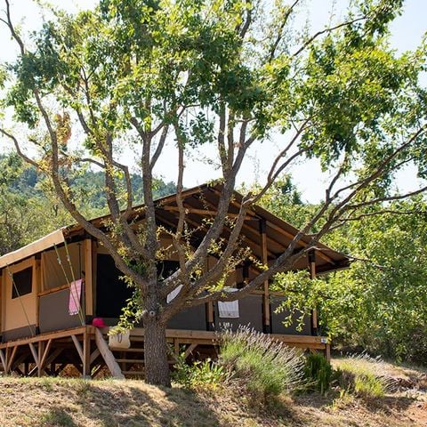 Tente en toile et en bois 4 personnes - Eco Lodge Verdon - 34m² - 2 chambres (sans sanitaires)