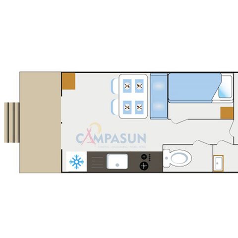 Alojamiento 4 personas - Roulotte con vista a la naturaleza - 20.40m² - 2 habitaciones (2 adultos + 2 niños menores de 12 años)