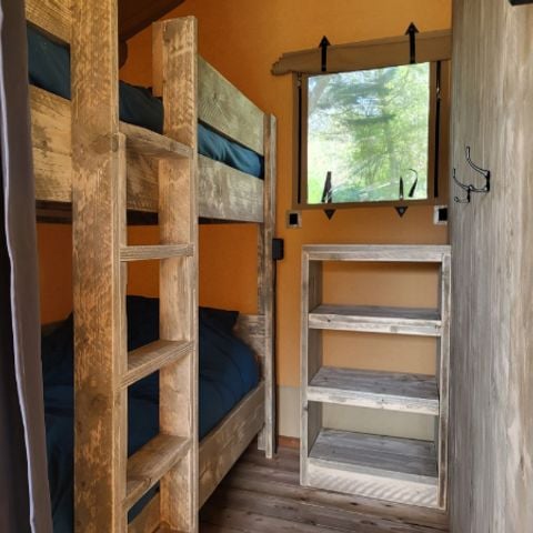 Tente en toile et en bois 4 personnes - Tente safari 4p avec sanitaires