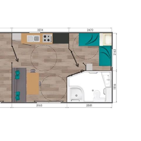 Mobile home 4 persons - Confort+ - 2 Bedrooms - PRM