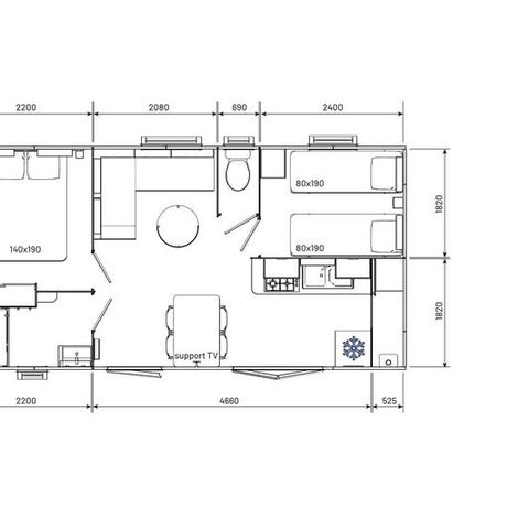 Casa mobile 4 persone - Classico 2 camere da letto 4 persone