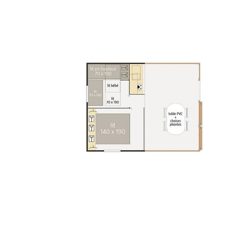 Canvas and wooden tent 5 persons - Tithome 4/5 persons