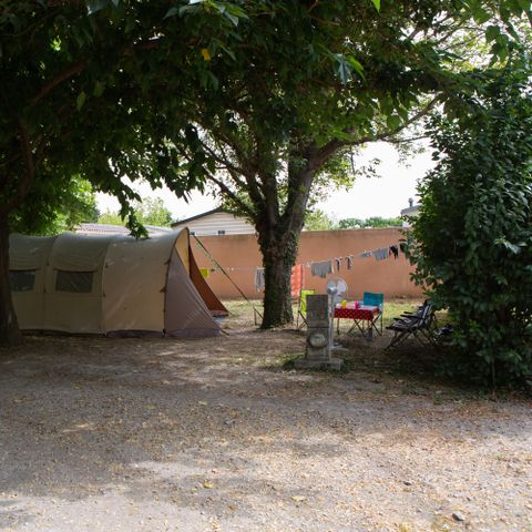 Stellplatz - Privileg-Pauschale (1 Zelt, Wohnwagen oder Wohnmobil / 1 PKW / Stromanschluss 8 A) + 120 m² für 2–6 Personen