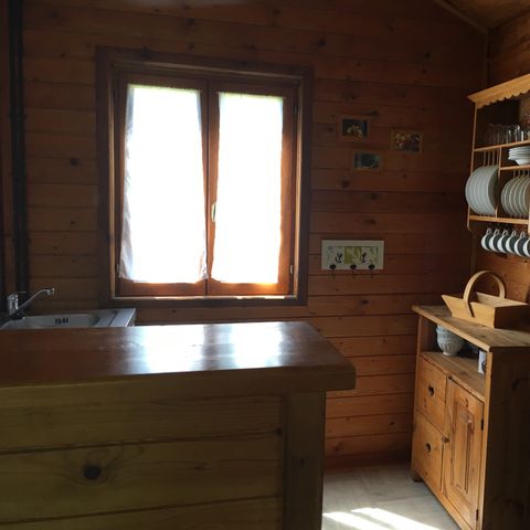 CHALET 4 personas - 2 habitaciones climatizadas COMFORT - 35m2 + terraza cubierta 14m2