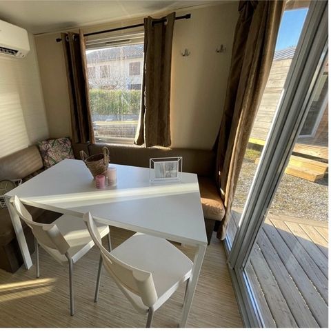 Bungalow 4 Personen - 2 Zimmer klimatisiert - 33m2 + überdachte Terrasse