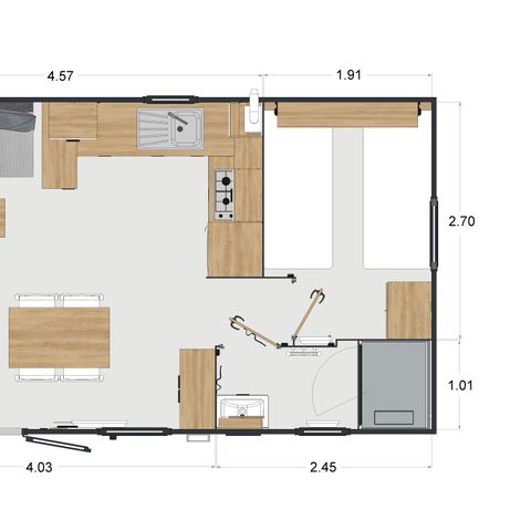 BUNGALOW 4 personnes - MOBIL HOME CONFORT BOIS 64