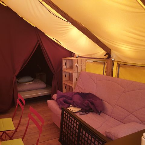 TIENDA DE LONA Y MADERA 7 personas - Albergue Crusoe