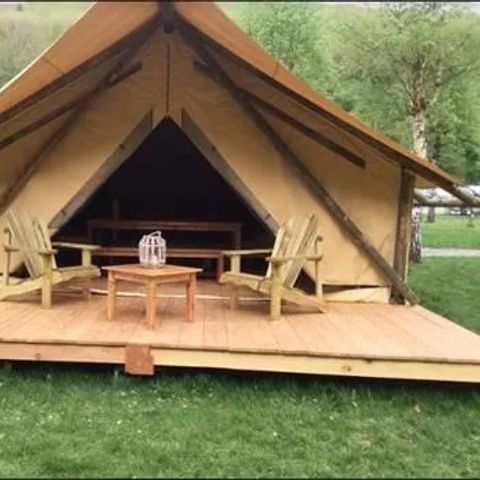 TIENDA DE LONA Y MADERA 7 personas - Albergue Crusoe