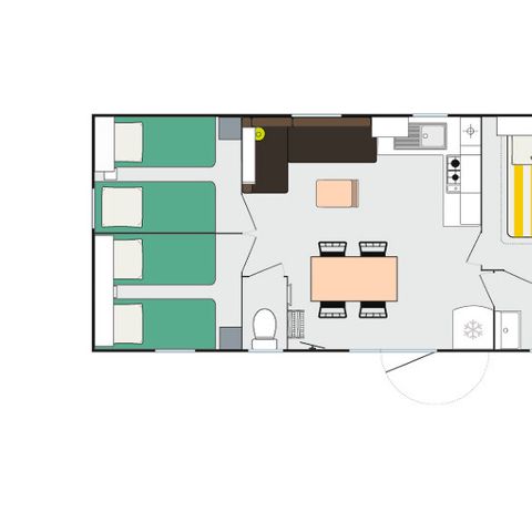 MOBILHOME 8 personas - Super cordelia 3 dormitorios aire acondicionado