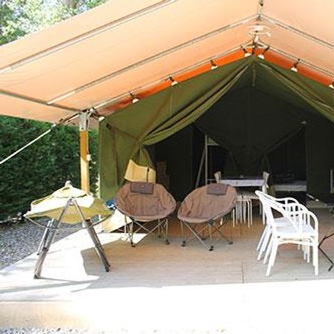 TENDA IN TELA E LEGNO 5 persone - Freeflower Standard 37m² (2 camere da letto) - 10m² terrazza inclusa