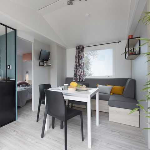 Stacaravan 6 personen - Cottage Prénium 6p SPA + Airconditioning Panoramisch uitzicht
