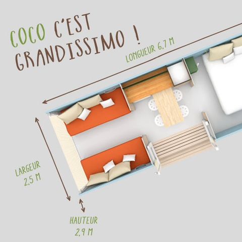 Bungalowzelt 4 Personen - Coco Sweet (ohne Sanitäranlagen)