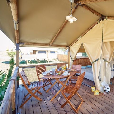 Tente en toile et en bois 5 personnes - Lodge BALI