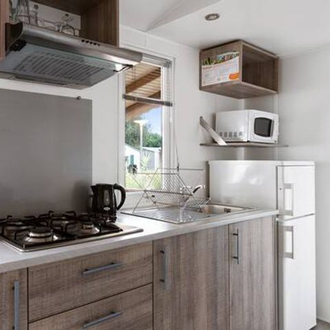 Bungalow 4 Personen - Mobilheim | Comfort | 2 Zi. | 4 Pers. | Erhöhte Terrasse