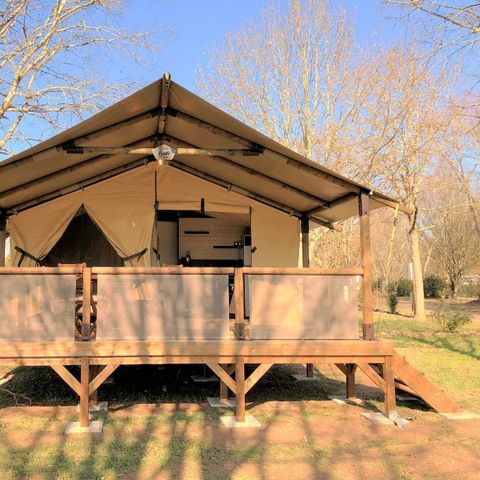 TIENDA DE LONA Y MADERA 5 personas - Bali Lodge con instalaciones sanitarias