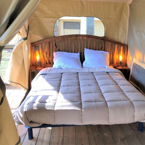 Tente en toile et en bois 5 personnes - Lodge Bali avec sanitaires