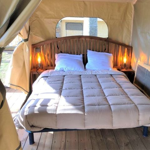 TENTE TOILE ET BOIS 5 personnes - Lodge Bali avec sanitaires