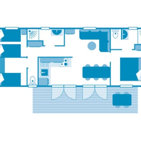 Mobile home 6 persons - Cottage Pouncho 6p 3ch 2sdb **** air conditioning