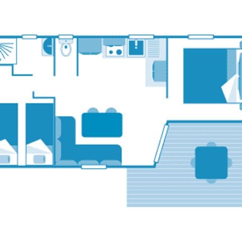MOBILHOME 4 personas - Cottage Noisette 4p 2ch 1sdb ***